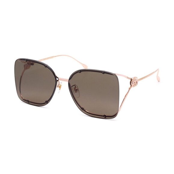 NEW GUCCI SUNGLASSES GUCCI GG1713SA 002 ROSE GOLD/BROWN EYEWEAR - Picture 1 of 4